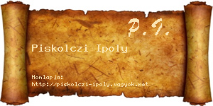 Piskolczi Ipoly névjegykártya
